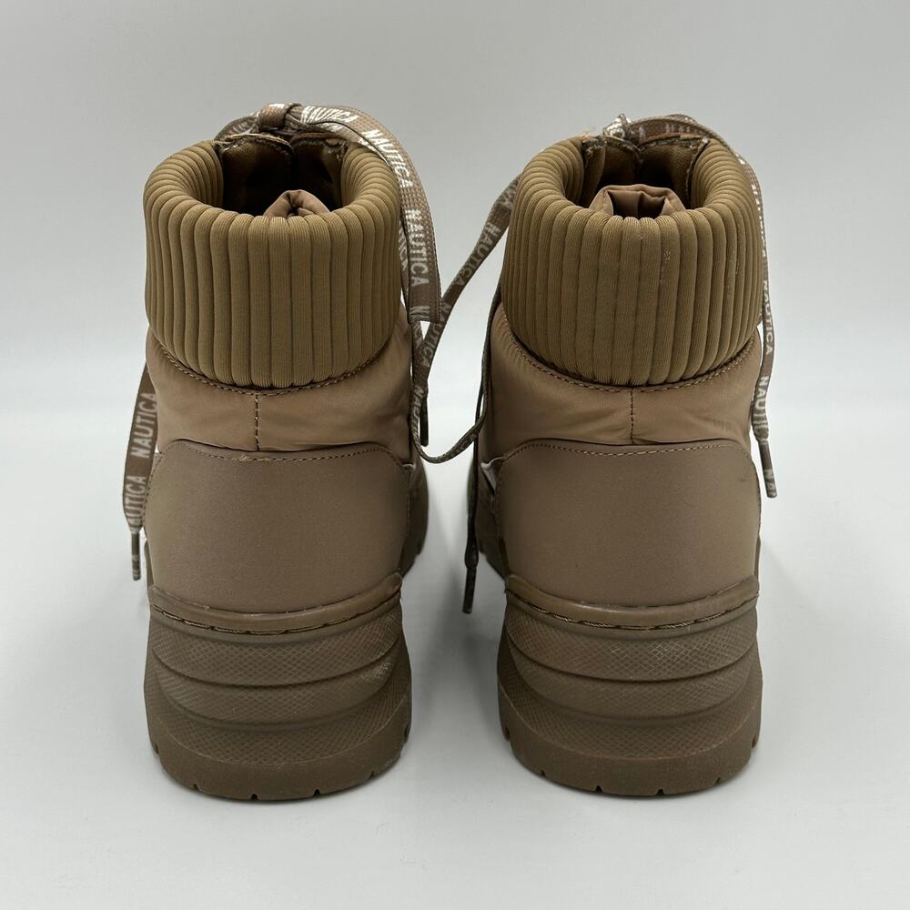 Vintage Y2K Nautica Lace Up Sabra Ankle Boots Booties Combat Tan Womens Size 8.5 - Picture 7 of 16